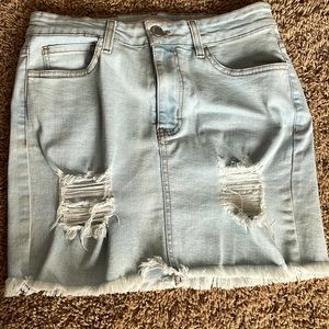 Old Navy denim skirt with holes